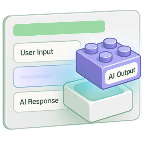 Lego style AI build metaphor